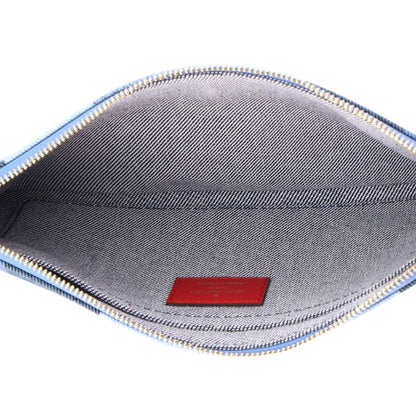 Louis Vuitton Neverfull Pochette Damier And Monogram Patchwork Denim Large