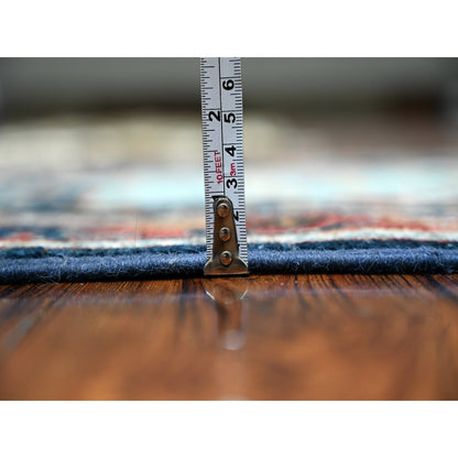 2'7"X9'8" Blue Fine Aryana Caucasian Ashtafa Hand Knotted Oriental Rug