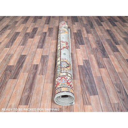 5'7"X7'5" Poolhouse Gray Special Kazak Hand Knotted 100% Wool Rug