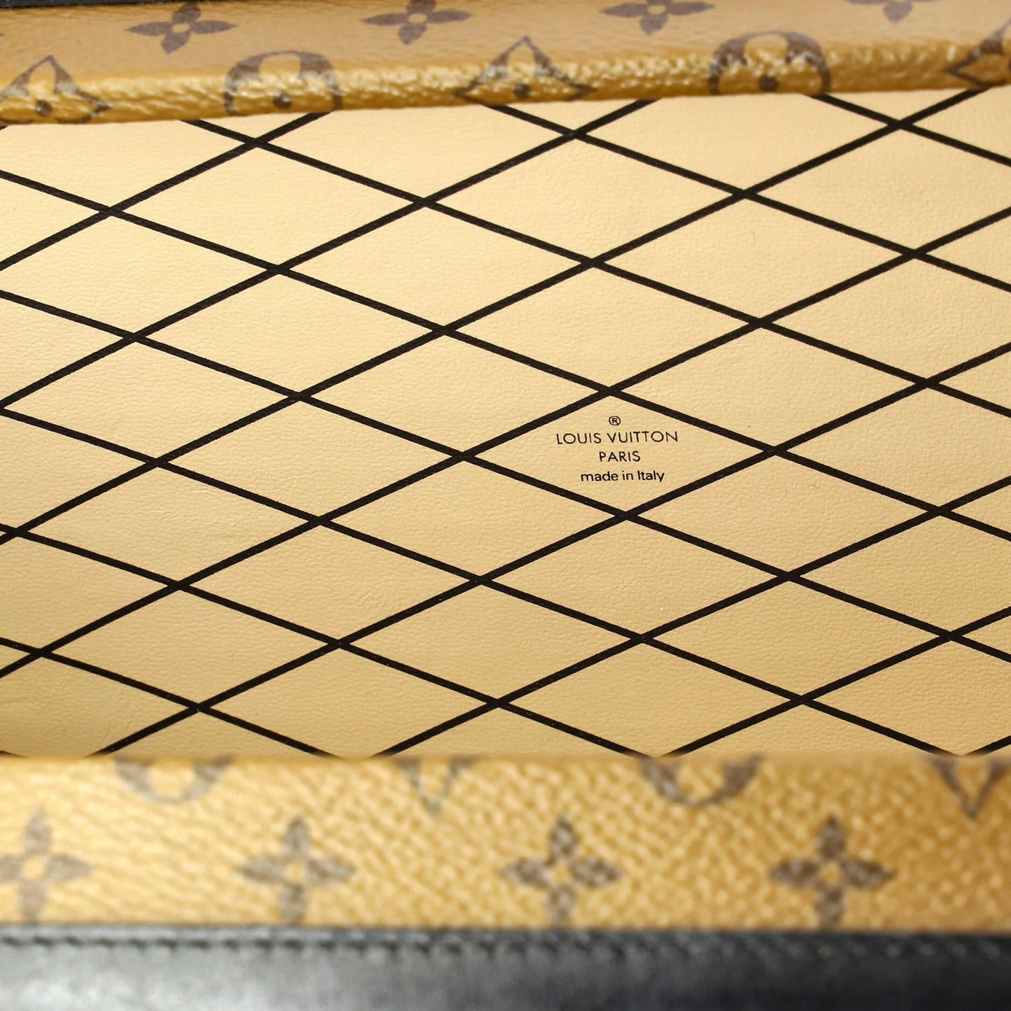 Louis Vuitton Petite Malle Handbag Damier Tressage Monogram Canvas And Leather