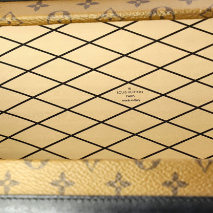 Louis Vuitton Petite Malle Handbag Damier Tressage Monogram Canvas And Leather