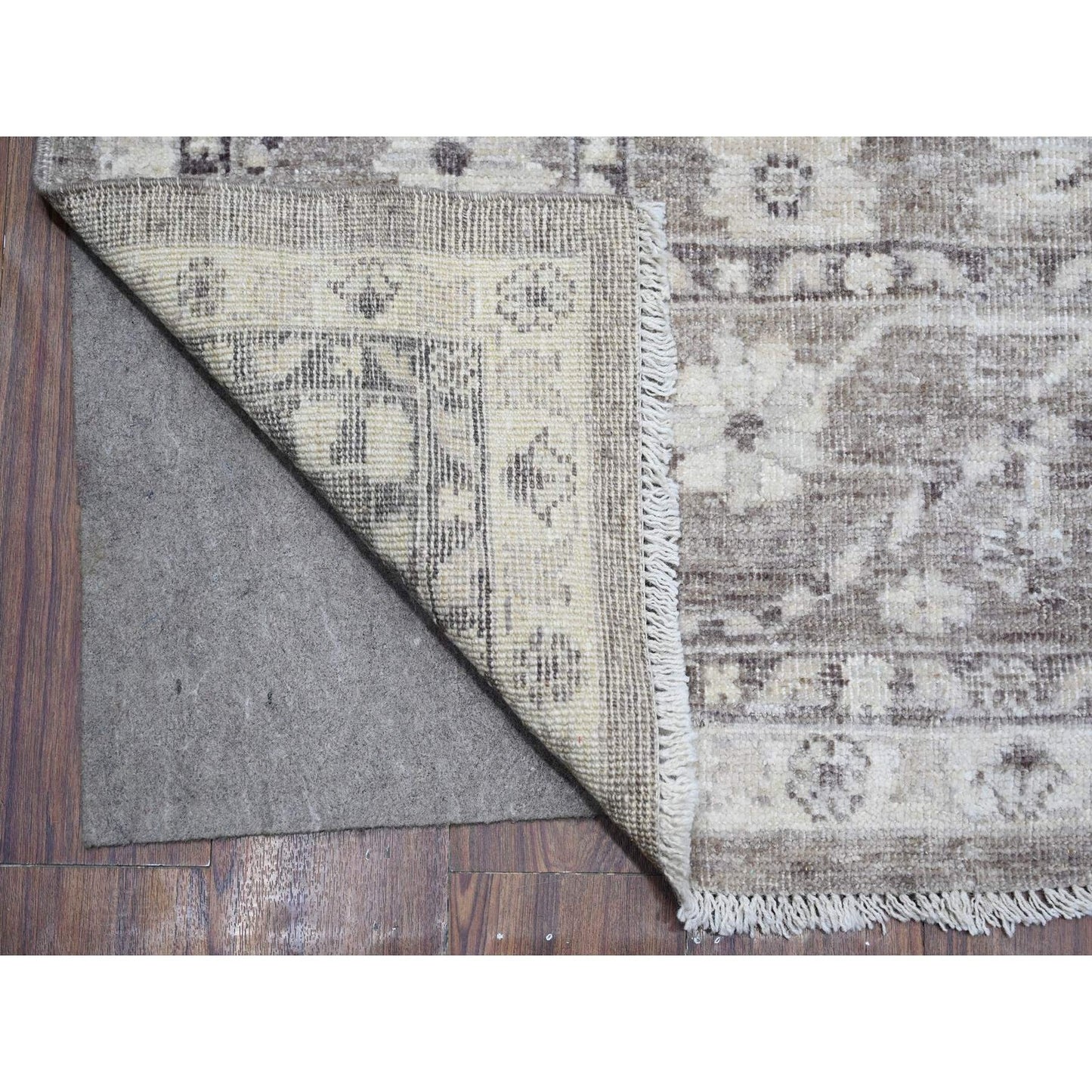 8'1"X9'9" Agreeable Gray Wool Weft Angora Oushak Oriental Rug