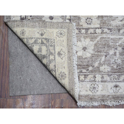 8'1"X9'9" Agreeable Gray Wool Weft Angora Oushak Oriental Rug