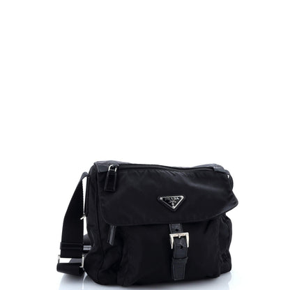 Prada Buckle Messenger Bag Tessuto Small