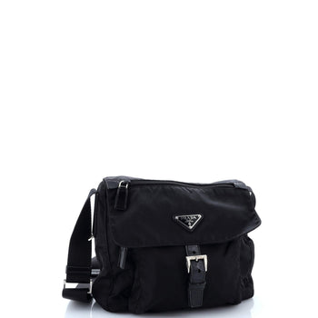 Prada Buckle Messenger Bag Tessuto Small
