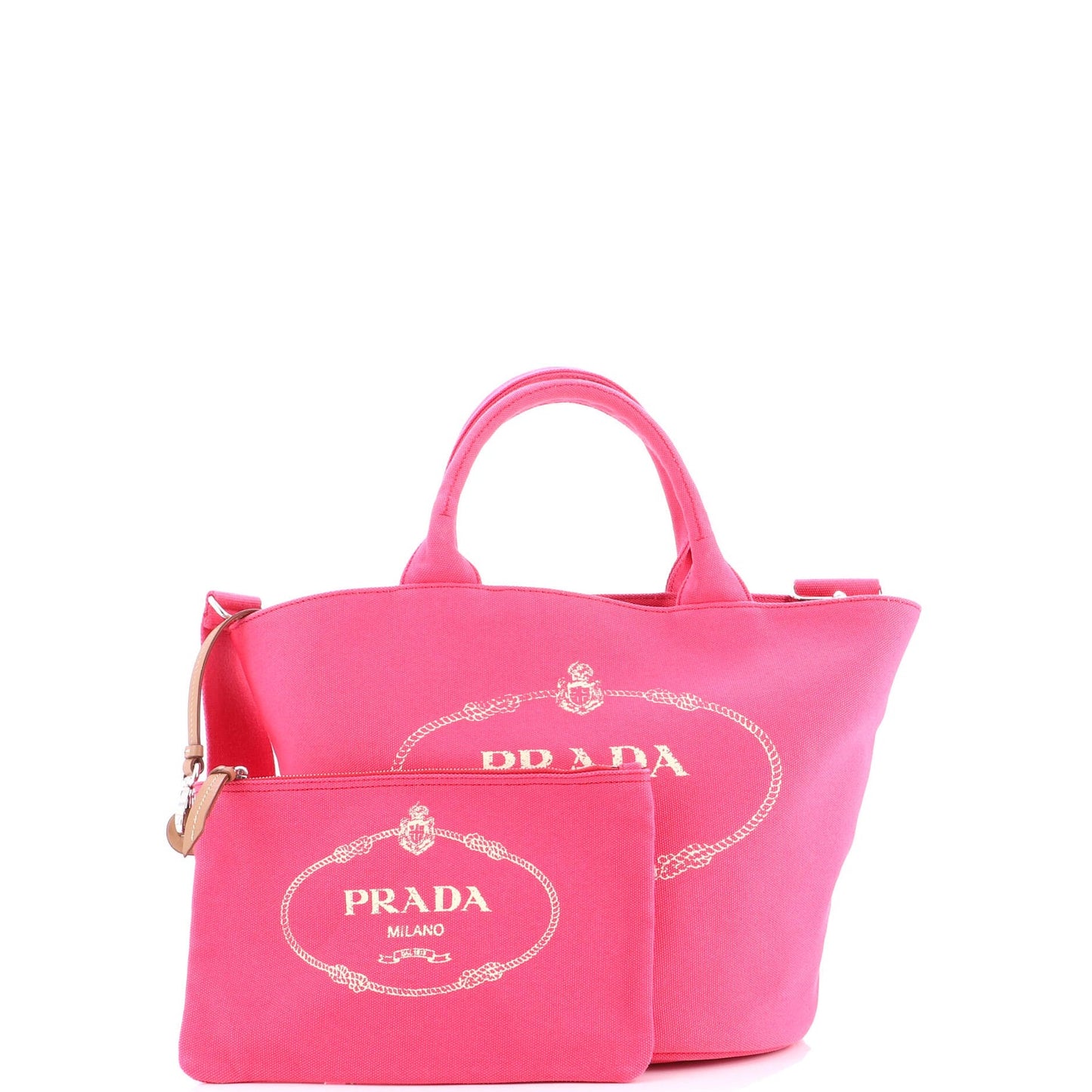 Prada Canapa Convertible Shopping Tote Canvas Medium
