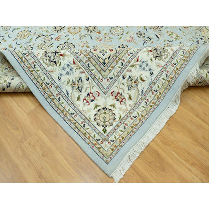 11'6"X15'6" Oslo Blue Nain Design Velvety Wool Hand Knotted Oversized Rug