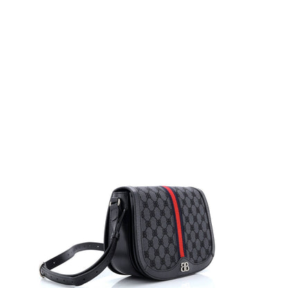 Gucci X Balenciaga The Hacker Project Flap Messenger Bag Bb Canvas Medium