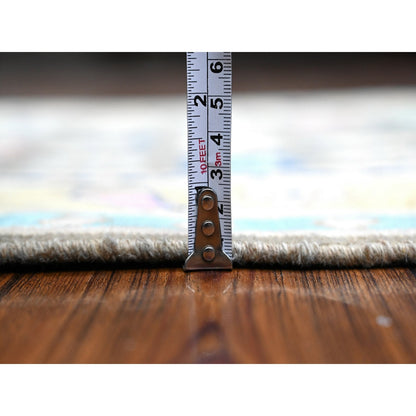 2'9"X4' Power Gray Extra Soft Wool Hand Knotted Fusion Kazak Oriental Rug