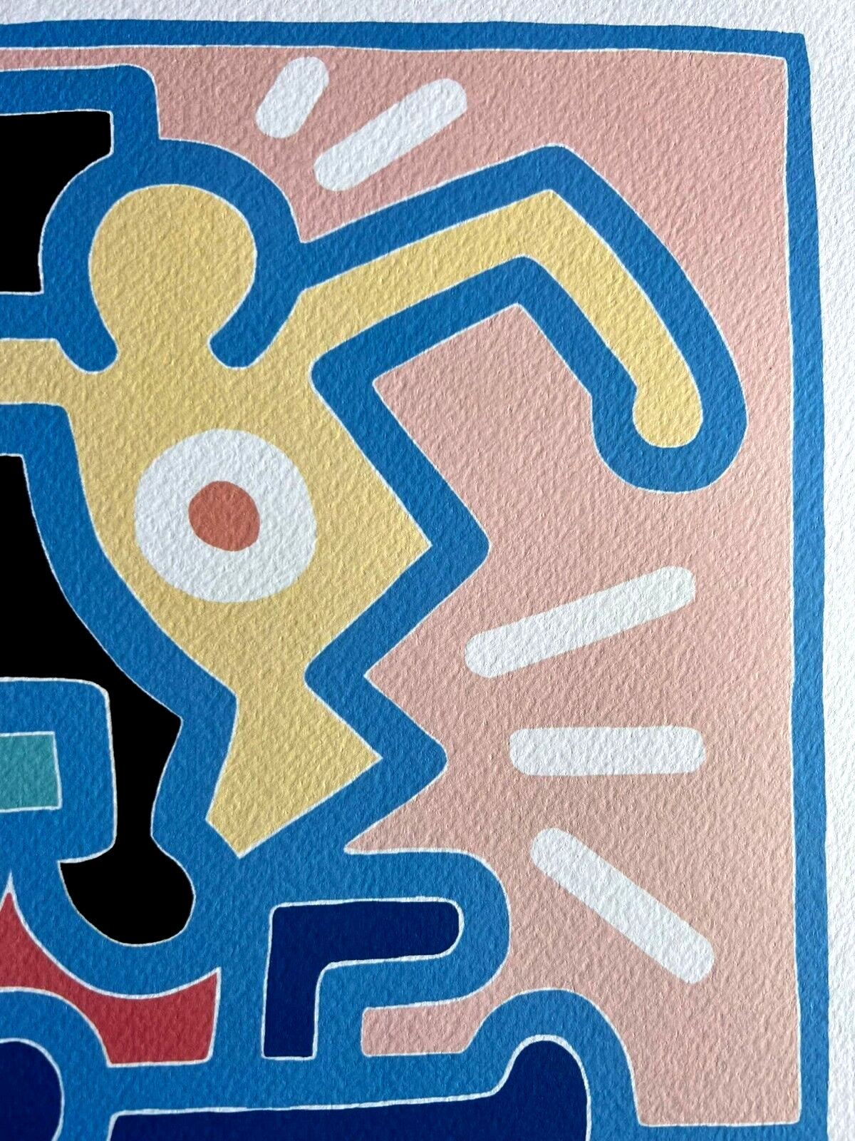 Keith Haring Lithograph From A Painting / Coa Signed In Pen / Numbered In Pencil