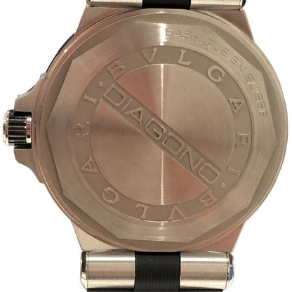Bvlgari Diagono Dg42Sc Silver Ss/Rubber Strap