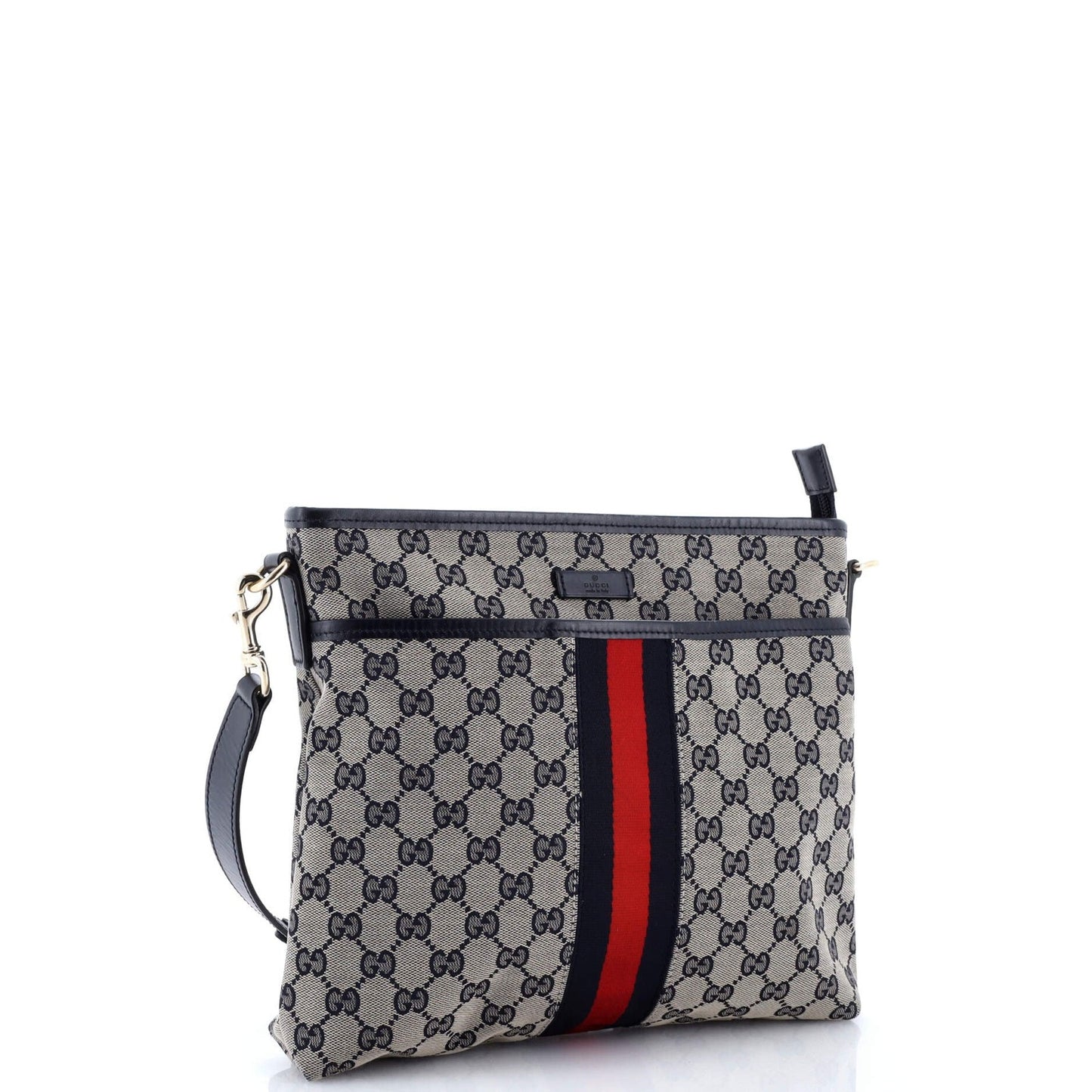 Gucci Front Pocket Web Messenger Gg Canvas Small