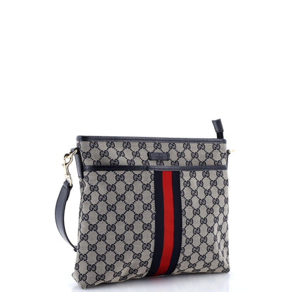Gucci Front Pocket Web Messenger Gg Canvas Small