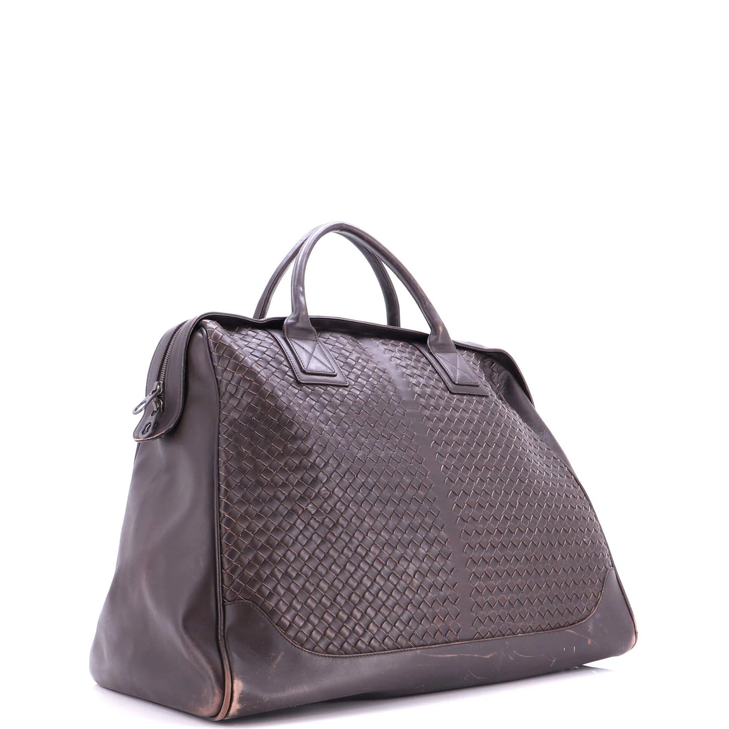 Bottega Veneta Convertible Zip Duffle Bag Intrecciato Leather Large