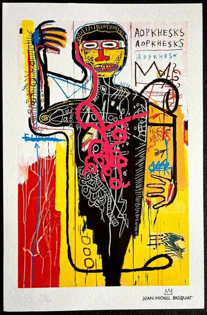 Jean-Michel Basquiat Lithograph Handmade Coa Signed By Hand Numbered