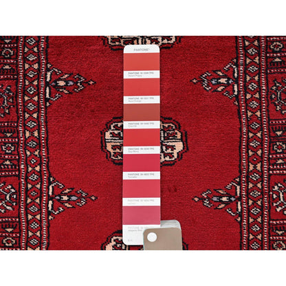 2'7"X8'5" Red Princess Bokara Tribal Medallion Rug Wool Hand Knotted Runner