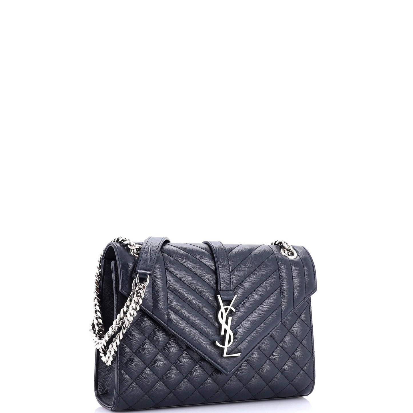 Saint Laurent Classic Monogram Envelope Satchel Mixed Matelasse Leather Medium