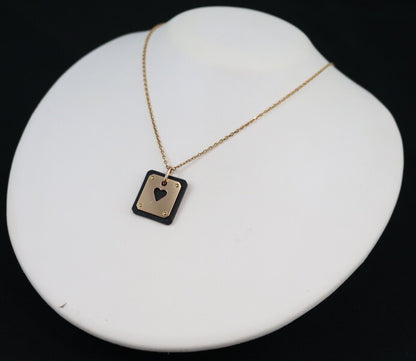 Hermes Necklace As De Coeur Heart Leather