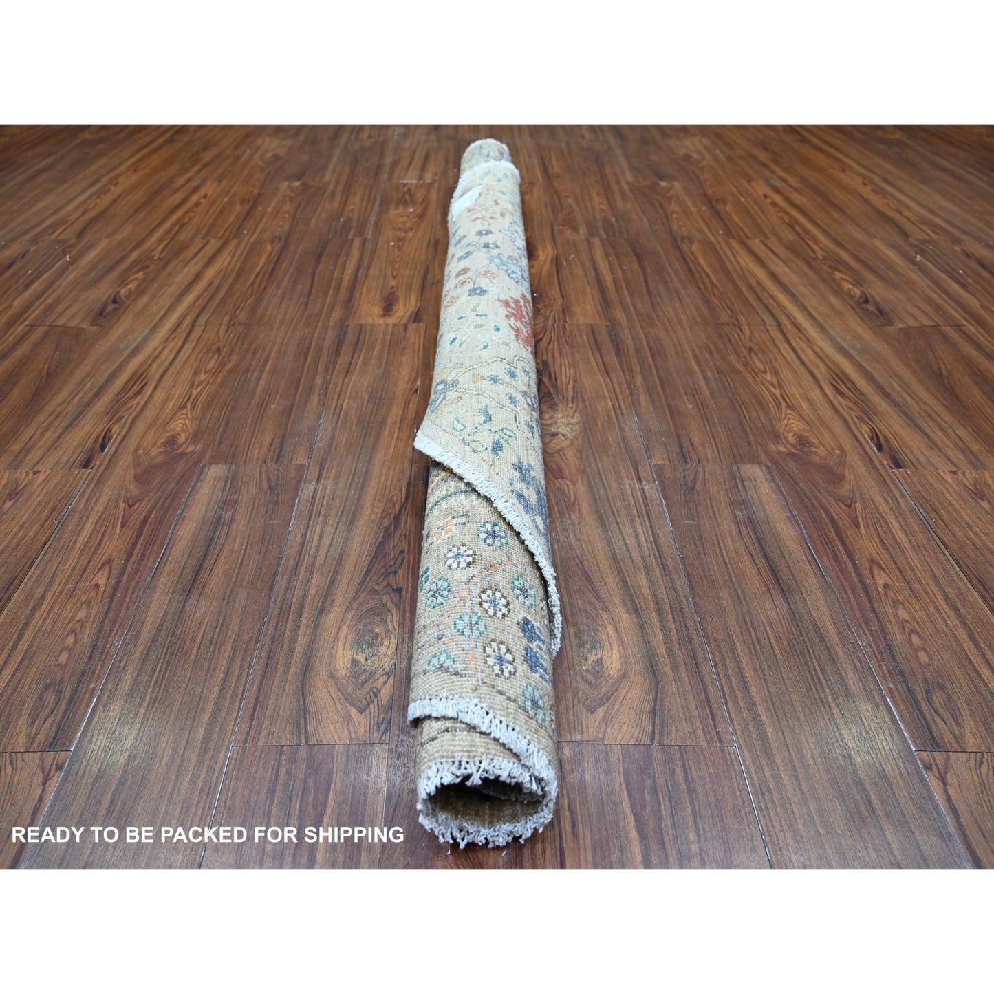 6'x6' Gray Hand Knotted Pure Wool Natural dyes Round Oriental Rug