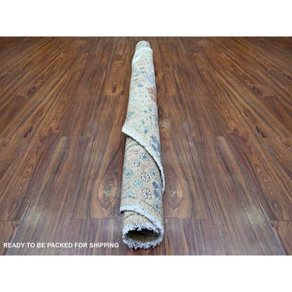 6'x6' Gray Hand Knotted Pure Wool Natural dyes Round Oriental Rug