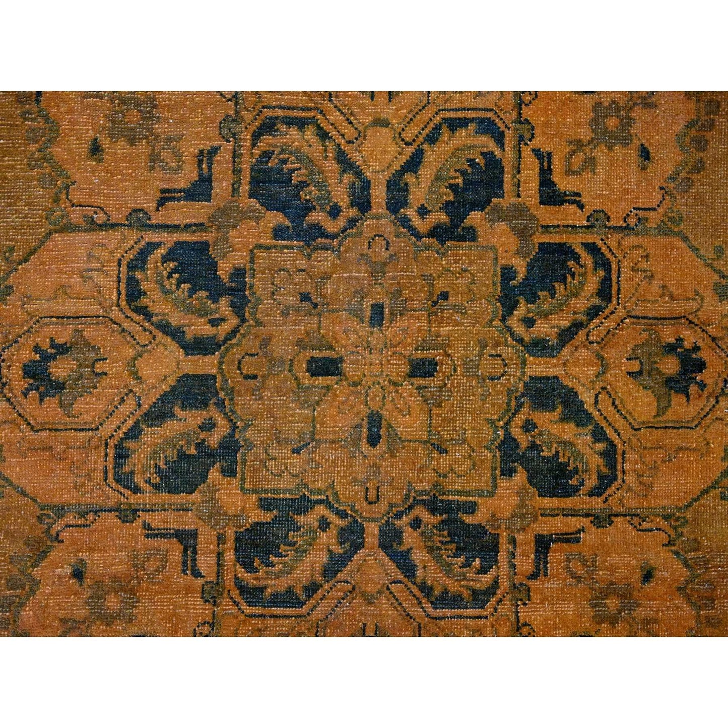7'8"X9'10" Brown Overdyed Kazak Flower Design 100% Wool Hand Knotted Rug