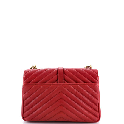 Saint Laurent Classic Monogram College Bag Matelasse Chevron Leather Medium
