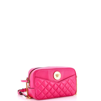 Versace Medusa Icon Front Slip Pocket Camera Bag Quilted Leather Medium