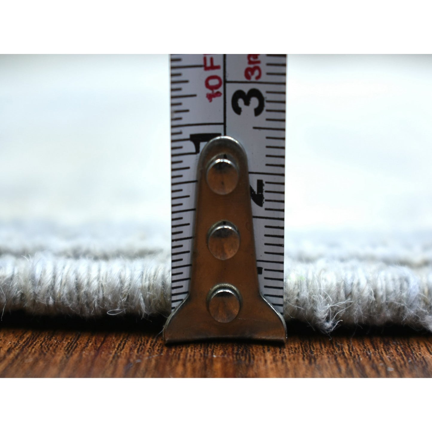 3'X4'10" Gray Pure Wool Natural Dyes Hand Knotted Stone Wash Peshawar Rug