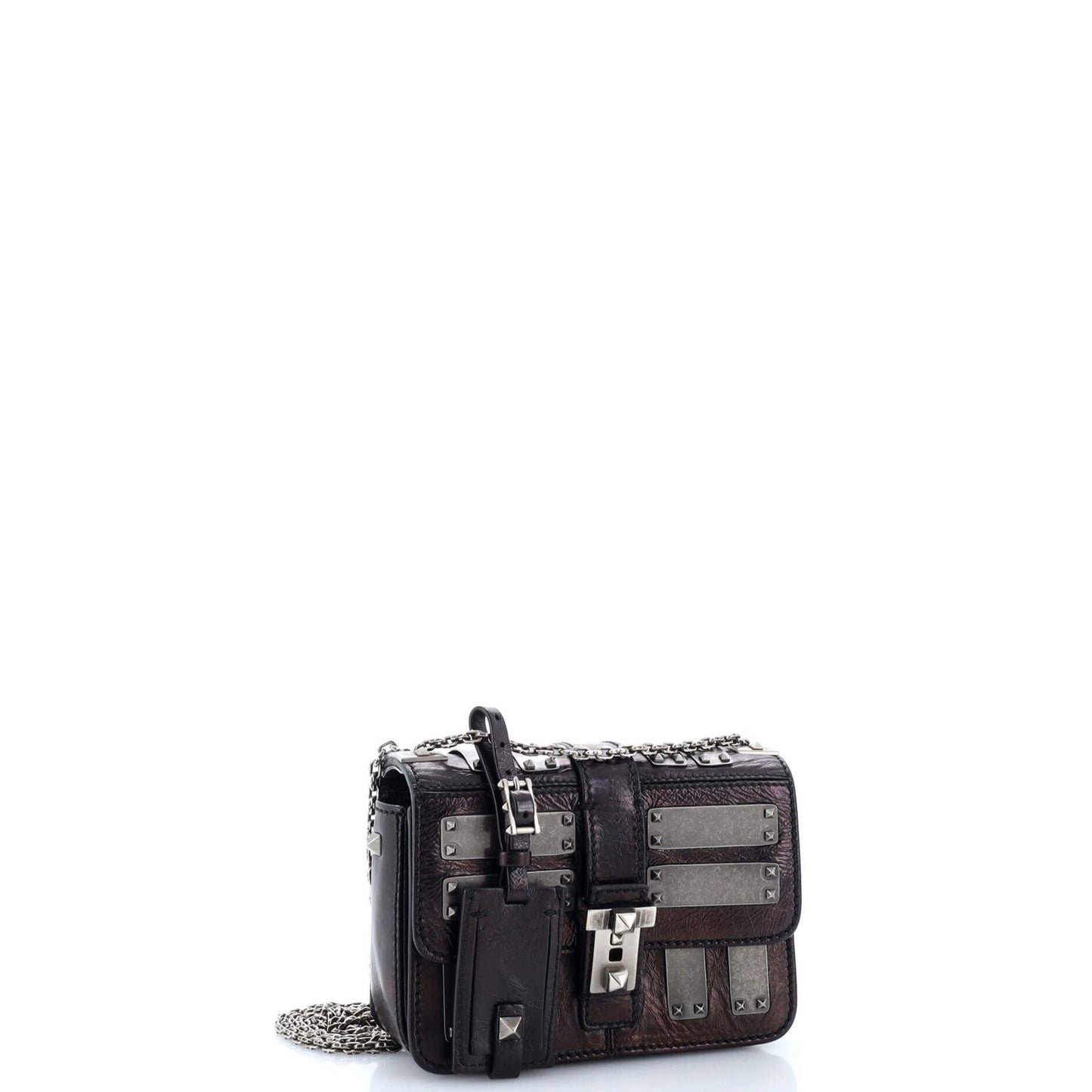 Valentino Garavani B-Rockstud Shoulder Bag Glazed Leather With Metal