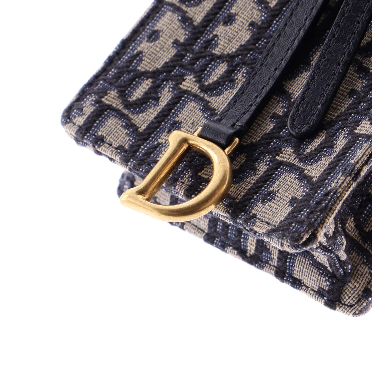 Christian Dior Vertical Saddle Chain Pouch Oblique Canvas