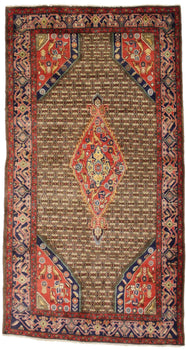 Handmade Vintage Tribal Oriental Rug Geometric