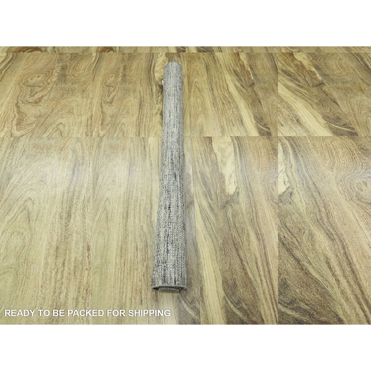 6'X9' Wood Brown Hand Knotted Rug Pure Wool Oxidized Grass Design Oriental