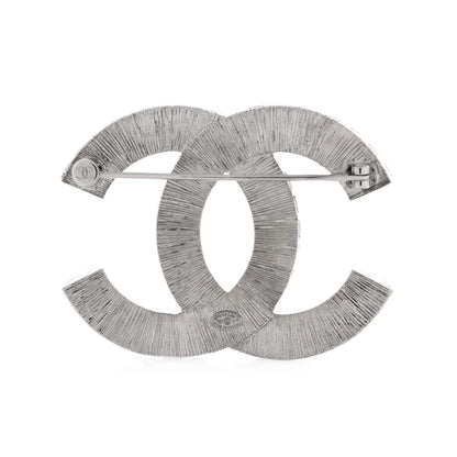Chanel Cc Brooch Metal With Crystals