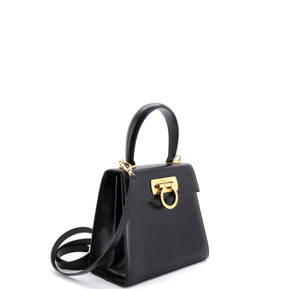 Salvatore Ferragamo Gancini Convertible Top Handle Bag Leather Mini