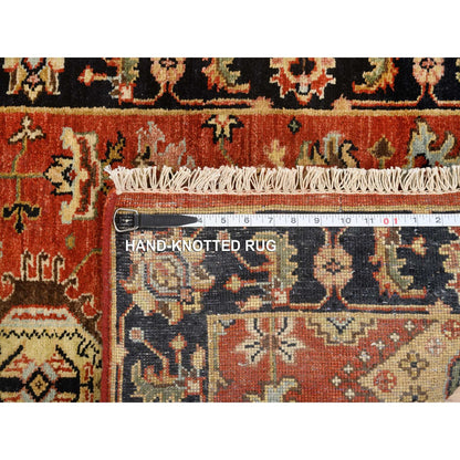 2'9"X12' Red Hand Knotted Karjihooz Design Pure Wool Runner Rug