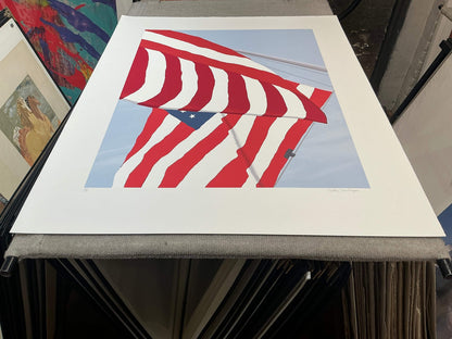 Gretchen Dow Simpson Flags Signed " Serigraph Contemporary