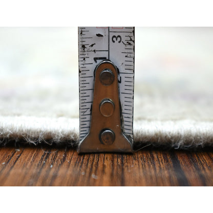 3'X15'10" Soft Wool Hand Knotted Gray Angora Oushak Xl Runner Rug