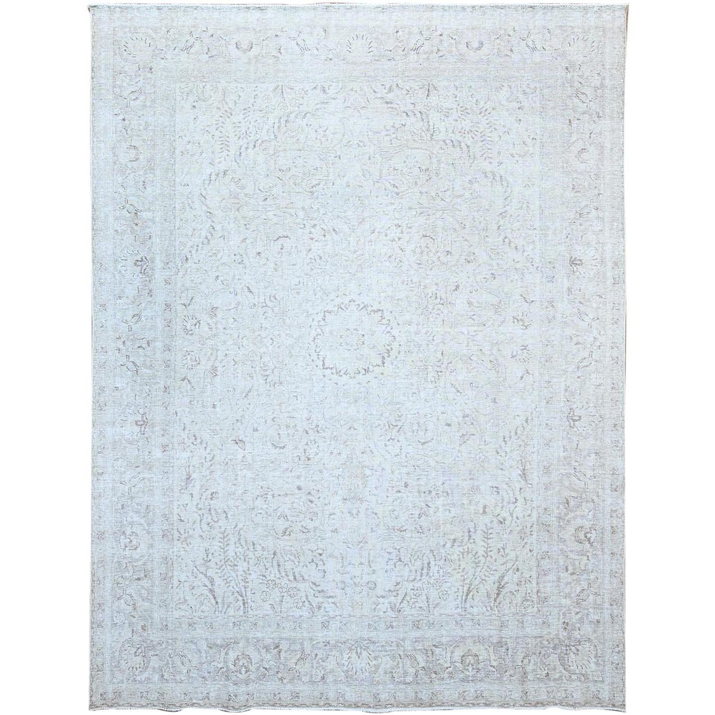 9'4"X12'1" Ivory Zoroastrian Hand Knotted Oriental Rug