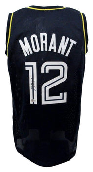 Ja Morant Autographed Black Custom Basketball