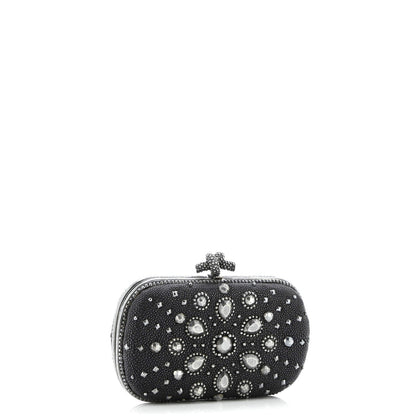 Bottega Veneta Box Knot Clutch Embellished Stingray Small