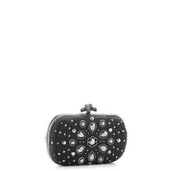 Bottega Veneta Box Knot Clutch Embellished Stingray Small