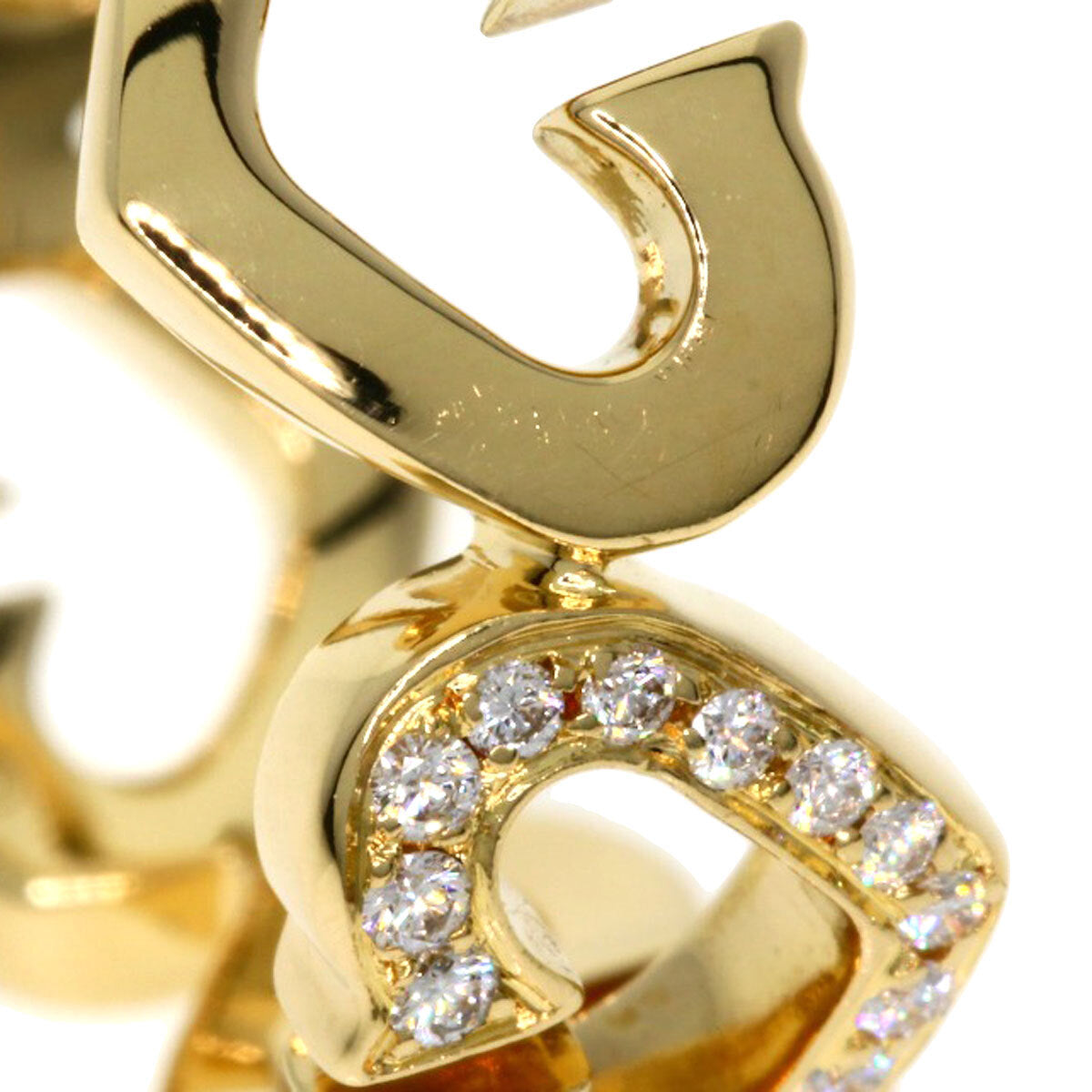 CARTIER   Ring C Heart Diamond #47 K18 Yellow Gold