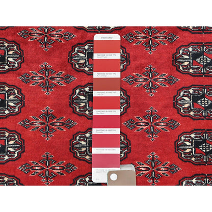 5'1"X7'6" 250 Kpsi Silky Wool Hand Knotted Super Bokara Red Rug