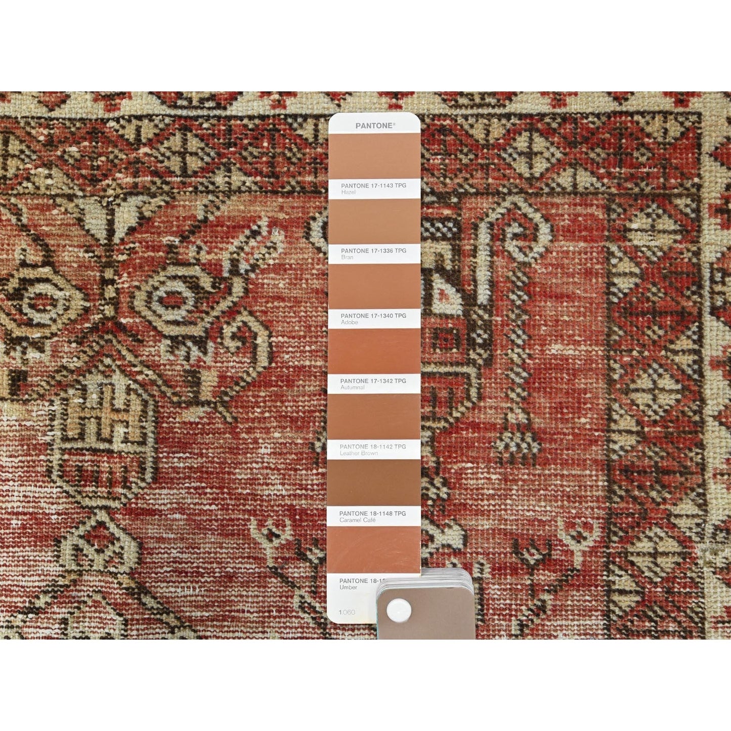 3'9"X6' Brown Worn Wool Hand Knotted Vintage Farsian Sheeraz Rug