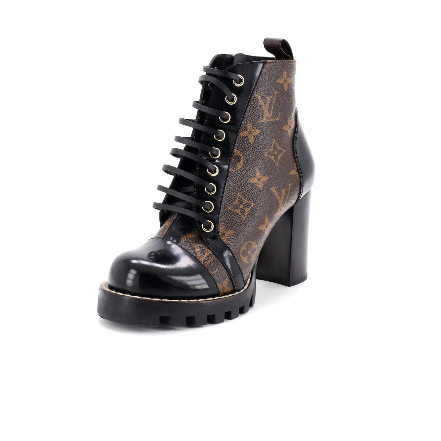 Louis Vuitton Women'S Star Trail Ankle Boots Monogram Canvas With Patent