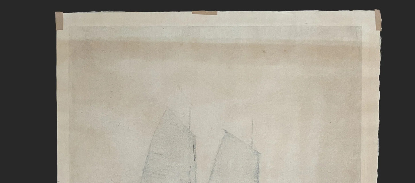 Setouchi sea ship ukiyo-e antique woodblock prints by hiroshi yoshida