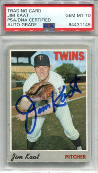 Jim Kaat 1970 Topps #75 Psa Auto Gem Mt 10 Card