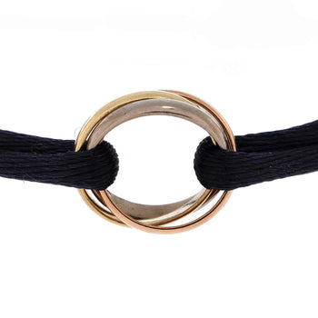 Cartier Trinity On Cord Bracelet Silk Cord With 18K Tricolor Gold