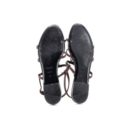 Saint Laurent Women'S Cassandra Flat Sandals Leather