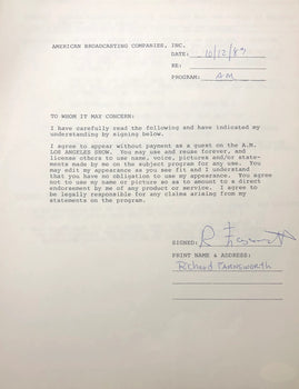 Richard Farnsworth Autographed Contract (Jsa)